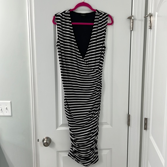 Mossimo Striped Ruched Dress size large - Picture 1 of 5